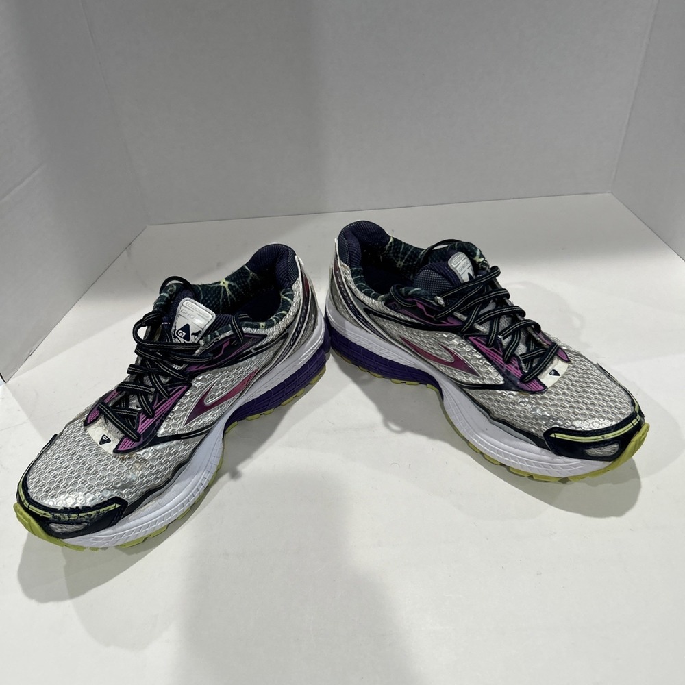 Brooks Ghost 7 G7 Running Shoes Sneakers Silver Purple Gray Womens 8 M
